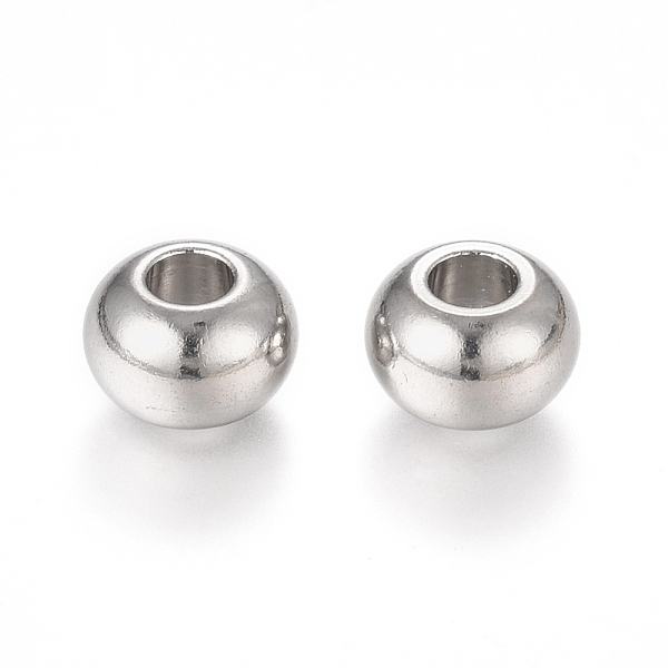 

PandaHall 201 Stainless Steel European Beads, Large Hole Beads, Rondelle, Stainless Steel Color, 9.8x6.5mm, Hole: 4mm 201 Stainless Steel...