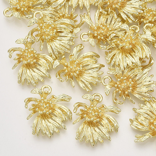 

PandaHall Alloy Pendants, Flower, Light Gold, 25x24x6mm, Hole: 2.5mm Alloy Flower