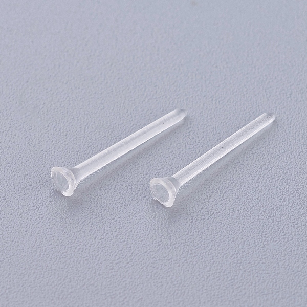 

PandaHall Plastic Stud Earring Findings, Clear, 2mm, Pin: 0.7mm, about 1500pcs/bag Plastic Others Clear