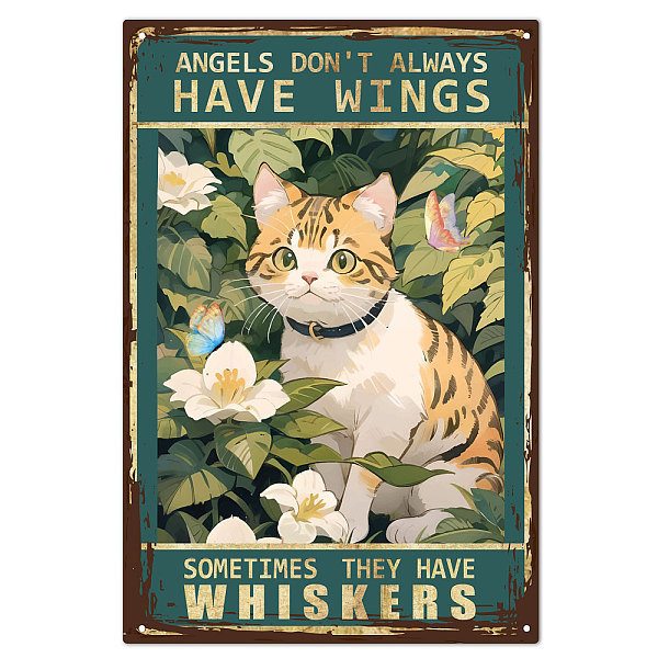 

PandaHall Vintage Metal Iron Tin Sign Poster, Wall Decor for Bars, Restaurants, Cafes Pubs, Cat Shape, 300x200x0.5mm, Hole: 5x5mm Iron Cat...