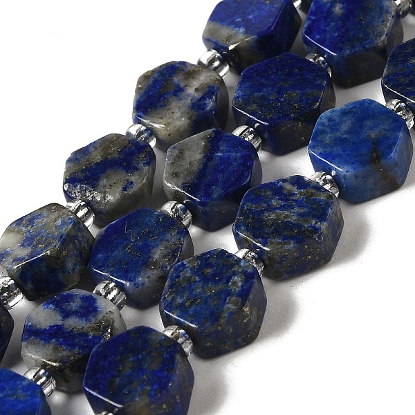 

PandaHall Natural Lapis Lazuli Beads Strands, Hexagon, with Seed Beads, 8.5~9x8.5~10x4~5mm, Hole: 1mm, about 37~38pcs/strand...