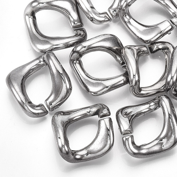 

PandaHall UV Plating ABS Plastic Linking Rings, Quick Link Connectors, For Curb Chains Making, Unwelded, Twist, Gunmetal, 20.5x20x9.5mm...