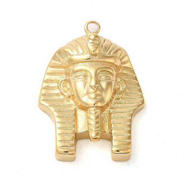 

PandaHall 304 Stainless Steel Pendants, Egyptian Pharaoh Charm, Real 14K Gold Plated, 37.5x27x10.5mm, Hole: 2.5mm 304 Stainless Steel Human