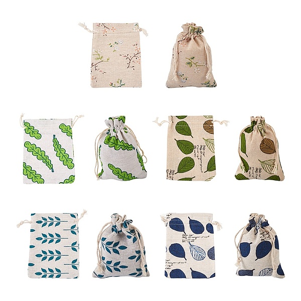 

PandaHall Kissitty 50Pcs 5 Style Cotton and Linen Packing Pouches, Diablement Fort Packing Pouches Drawstring Bags, Gift Bags, Rectangle...