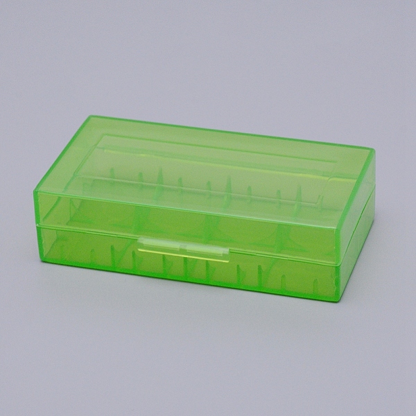 PandaHall Plastic Battery Storage Box, Rectangle, Lime Green, 4.25x7.7x2.1cm, Inner Size: 3.75x7.3cm Plastic Rectangle