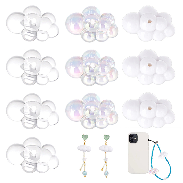 

PandaHall AHADERMAKER 30Pcs 3 Colors Transparent & Opaque Acrylic Beads, Cloud, Mixed Color, 33x22.5~23x16.5~17mm, Hole: 2~2.5mm..., Multicolor
