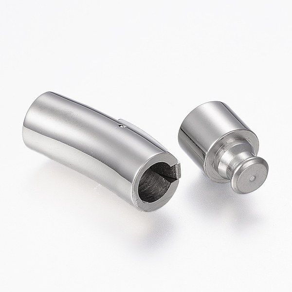 

PandaHall 304 Stainless Steel Bayonet Clasps, Tube, Stainless Steel Color, 31x9x10mm, Hole: 7mm 304 Stainless Steel