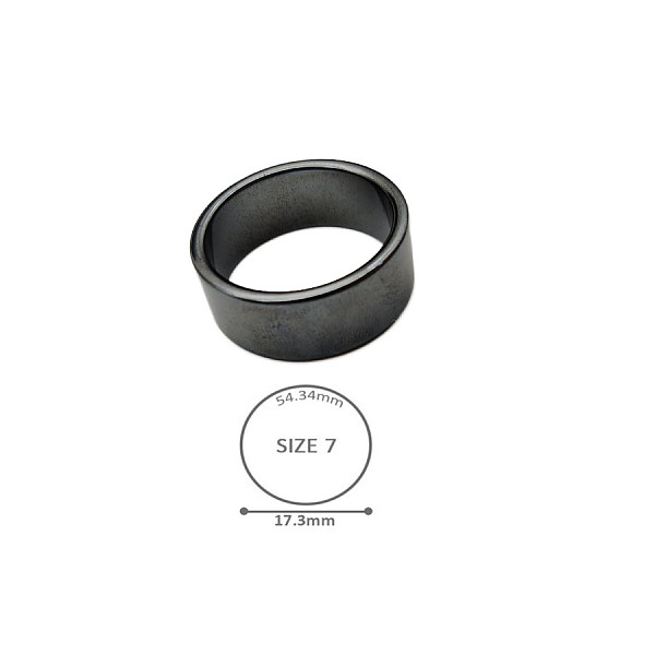 

PandaHall Synthetic Hematite Plain Band Rings, US Size 7(17.3mm) Hematite Flat