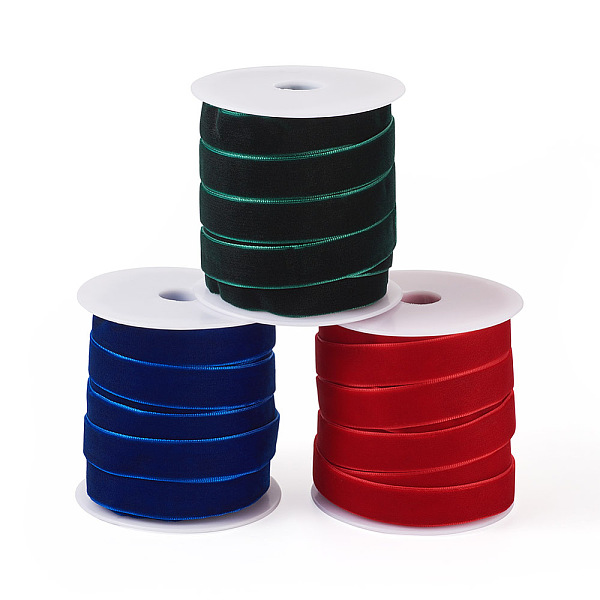 

PandaHall Yilisi 37.5 Yards 3 Colors Christmas Single Face Velvet Ribbon, Flat, Mixed Color, 5/8 inch(15.9mm), about 12.50 Yards..., Multicolor