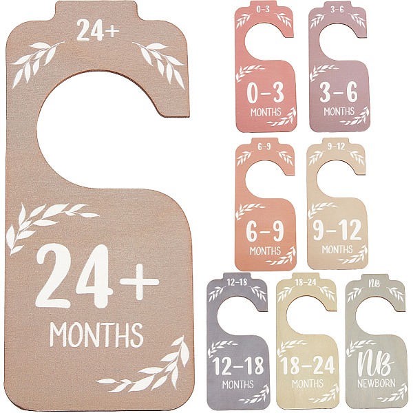 

PandaHall CRASPIRE 8Pcs Wooden Baby Wardrobe Dividers Multicolor Nursery Closet Organizers from Newborn to 24 Month Baby Hanger Seperaters...