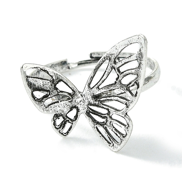 Hollow Butterfly Alloy Adjustable Rings For Women