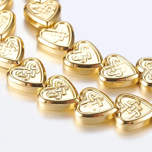 

PandaHall Non-magnetic Synthetic Hematite Beads Strands, Heart with Chinese Knot, Golden Plated, 8x8x2.5mm, Hole: 1mm, about 55pcs/strand...