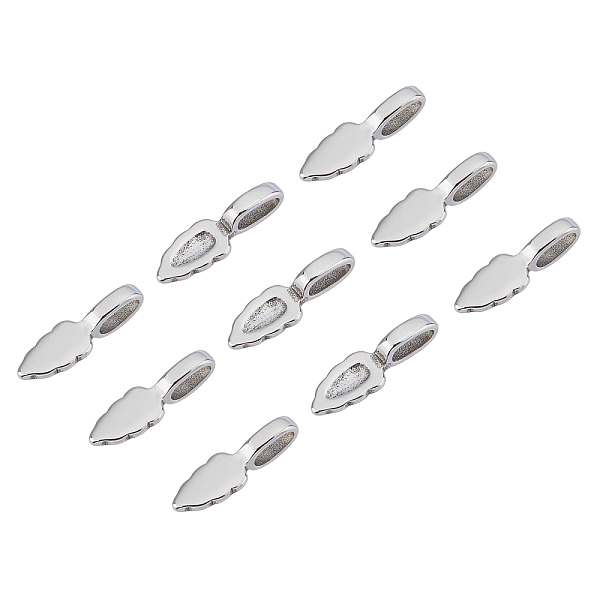 

PandaHall 304 Stainless Steel Glue-on Flat Pad Pendant Bails, Stainless Steel Color, 23x7.5x6mm, Hole: 7x3mm 304 Stainless Steel