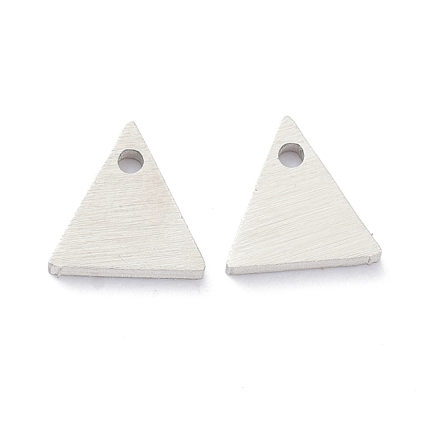 

PandaHall 304 Stainless Steel Pendants, Stamping Blank Tag, Laser Cut, Double Side Drawbench Effect, Triangle, Stainless Steel Color...