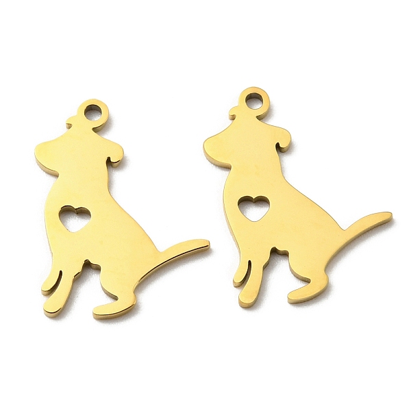 

PandaHall 201 Stainless Steel Pendants, Laser Cut, Golden, Dog, 17x14x1mm, Hole: 1.2mm, 5pcs/bag 201 Stainless Steel Dog