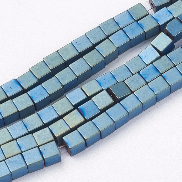

PandaHall Non-magnetic Synthetic Hematite Beads Strands, Grade A, Cube Beads for Jewelry Making, Green Plated, 3x3x3mm, Hole: 1mm, about...