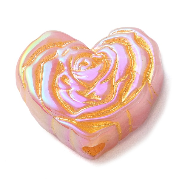 

PandaHall Metal Enlaced Heart Rose Opaque Acrylic Bead, DIY Jewelry Bead, Pink, 19.5x23x9.5mm, Hole: 3.5mm Acrylic Heart Pink