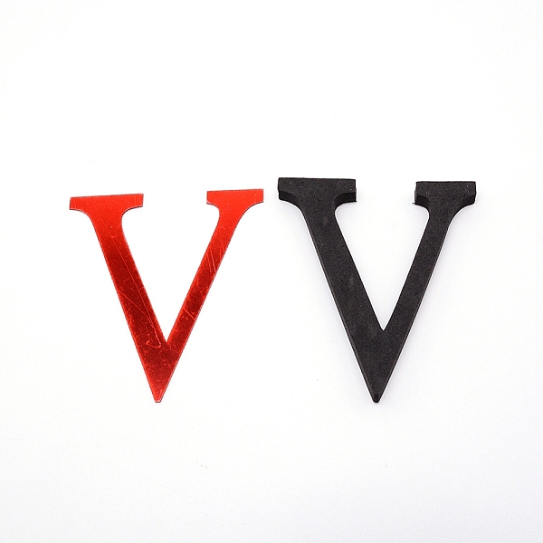 

PandaHall Acrylic Mirror Wall Stickers Decal, with EVA Foam, Red, Letter.V, 100x90x1mm, Foam: 100x90x10.5mm Acrylic Letter V Red