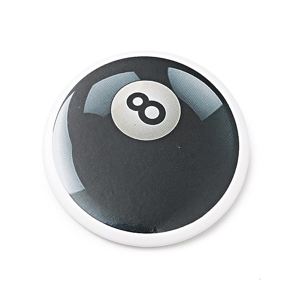 PandaHall Flat Round Tinplate Safety Brooch Pin, Creative Badge for Backpack Clothes, Number Pattern, 5.5x44x0.5mm Tinplate Number