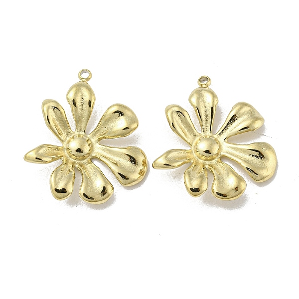 

PandaHall Ion Plating(IP) 304 Stainless Steel Pendants, Flower Charm, Golden, 24.5x21x4.3mm, Hole: 1.5mm 304 Stainless Steel Flower