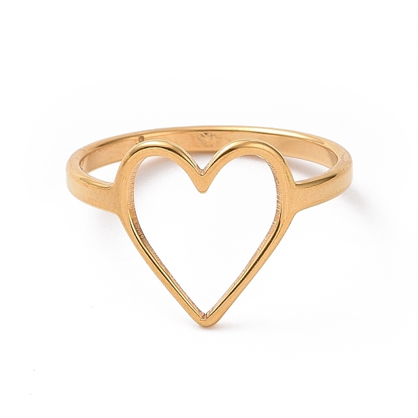 Ионное покрытие (ip) 201 кольцо из нержавеющей стали в форме сердца