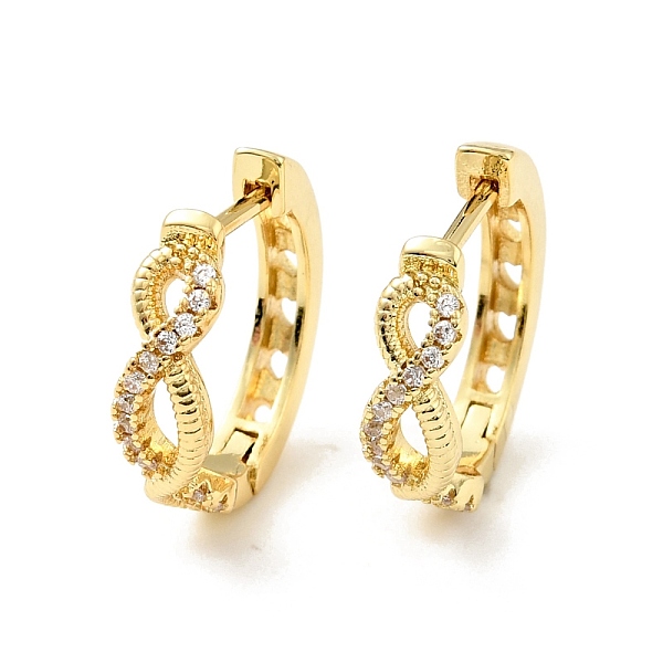 

PandaHall Clear Cubic Zirconia Infinity Hoop Earrings, Rack Plating Brass Jewelry for Women, Cadmium Free & Nickel Free & Lead Free, Real...