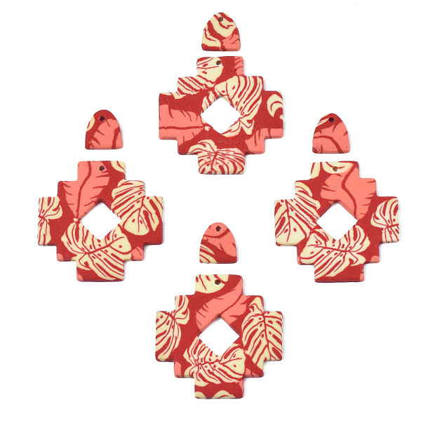 

PandaHall Handmade Polymer Clay Pendants, Split Rocket, FireBrick, 13~40x12~39.5x2.5~3mm, Hole: 1.8mm, 2pcs/set Polymer Clay Mixed Shapes..., Red
