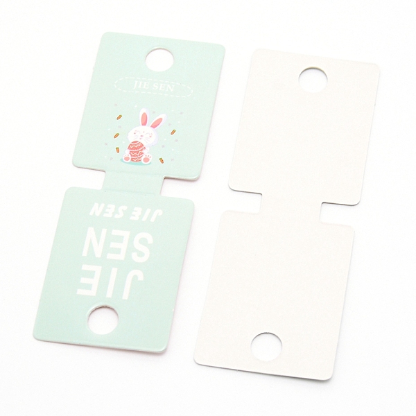 

PandaHall Paper Hair Ties Display Cards, Rectangle, Aquamarine, Rabbit Pattern, 9.5x3.5x0.04cm, 100pcs/bag Paper Rabbit Green