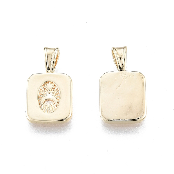 

PandaHall Brass Pendants, Rectangle with Star & Moon, Real 18K Gold Plated, 17.8x9.9x3.9mm, Hole: 2.5x3.9mm Brass Rectangle