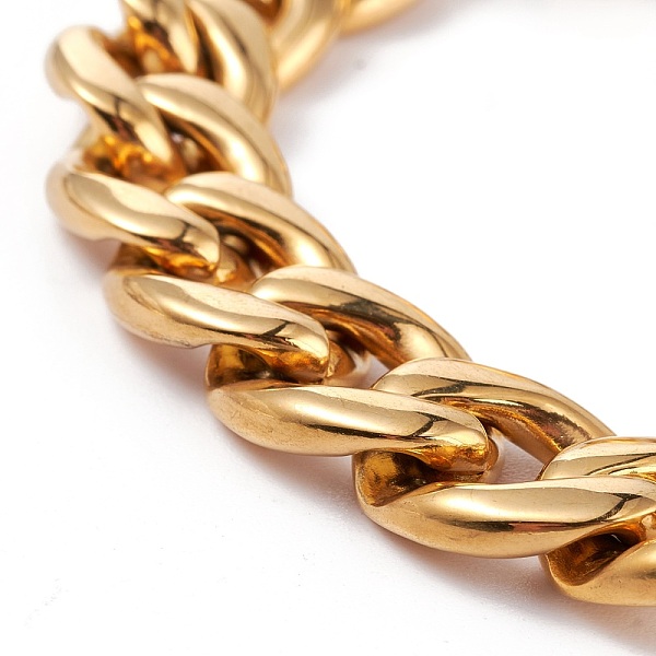 

PandaHall Vacuum Plating 304 Stainless Steel Curb Chain Bracelets, with Lobster Claw Clasps, Golden, 8-3/8 inch(21.4cm) 304 Stainless Steel