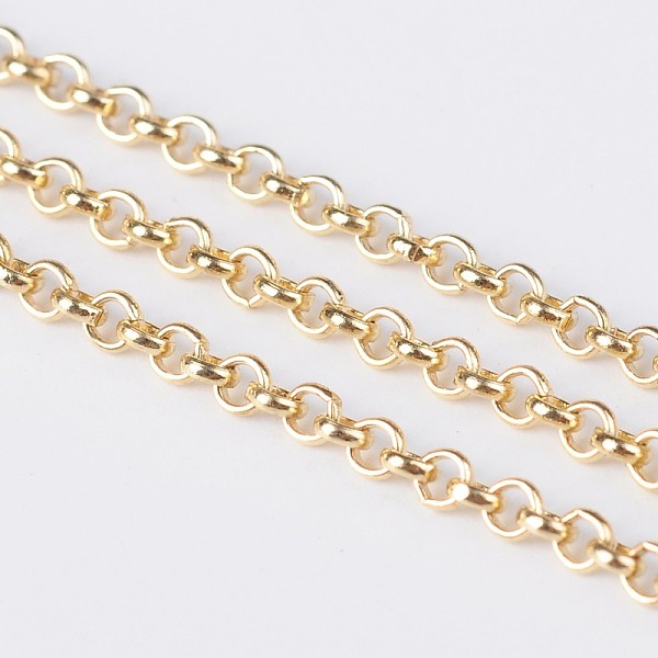 

PandaHall Iron Rolo Chains, Belcher Chain, Unwelded, with Spool, Long-Lasting Plated, Light Gold, 2x1mm Iron