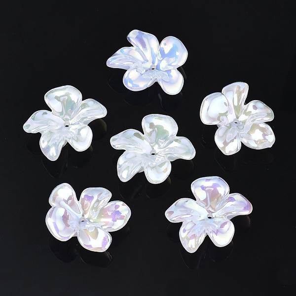 

PandaHall 5-Petal Electroplate Acrylic Bead Caps, Flower, WhiteSmoke, 23.5x25x8mm, Hole: 1.2mm Acrylic White