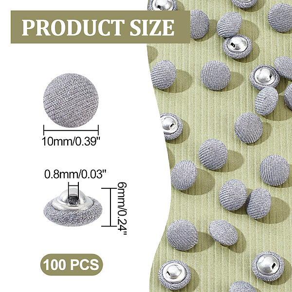 100Pcs 1-Hole Aluminum Buttons