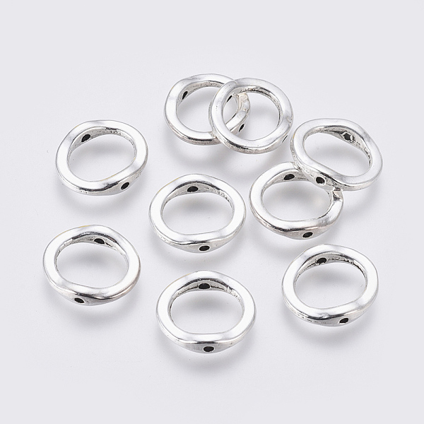 

PandaHall Tibetan Style Alloy Bead Frame, Ring, Antique Silver, Lead Free & Cadmium Free, 15x13x3.5mm, Hole: 1.5mm Alloy Ring