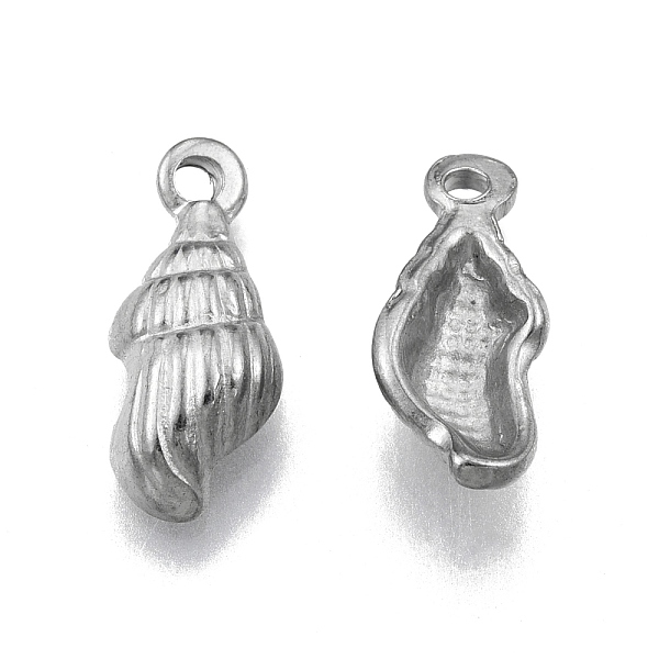 

PandaHall 304 Stainless Steel Pendants, Spiral Shell Shape, Stainless Steel Color, 18x7.5x4mm, Hole: 2mm 304 Stainless Steel Others