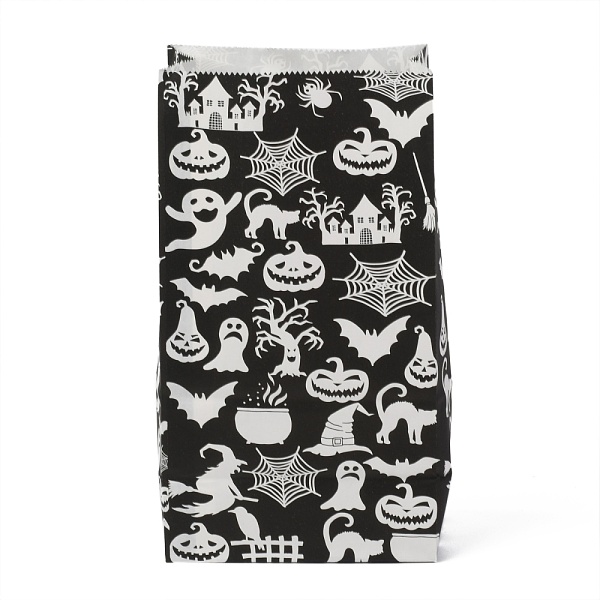 

PandaHall Halloween Theme Kraft Paper Bags, Gift Bags, Snacks Bags, Rectangle, Halloween Themed Pattern, 23.2x13x8cm Paper Pumpkin