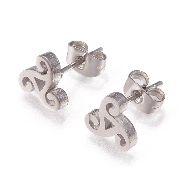 

PandaHall 304 Stainless Steel Stud Earrings, with Ear Nuts, Triangle, Stainless Steel Color, 9x8x2mm, Pin: 0.8mm, 12pairs/card 304 Stainless...