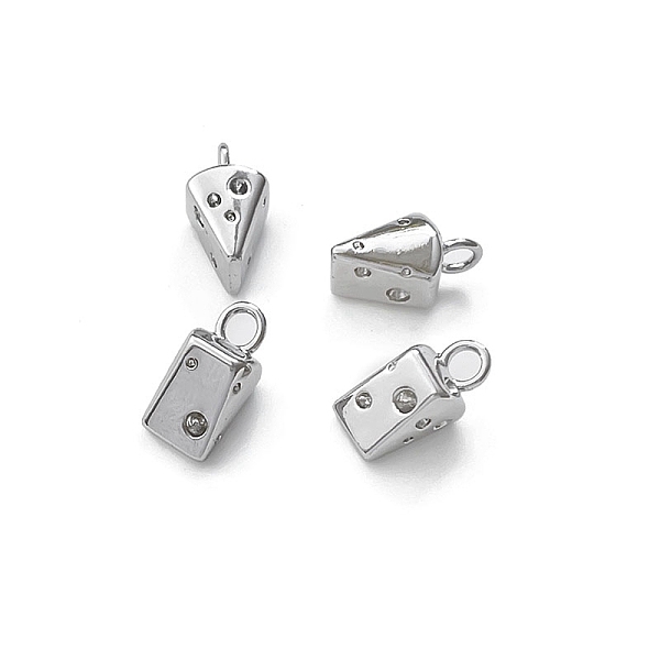 

PandaHall Brass Charms, Cheese, Platinum, 11x6x5mm Brass Food