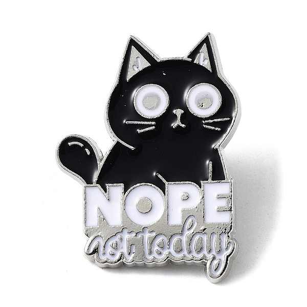 

PandaHall Cartoon Style Cat Enamel Pins, Platinum Alloy Badge for Men Women, Black, 30x22x1.5mm Alloy+Enamel Cat Shape Black