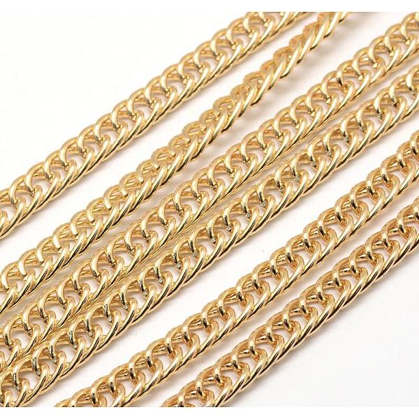 

PandaHall Aluminium Twisted Chains, Light Gold, 9x6x1.2~1.4mm Aluminum