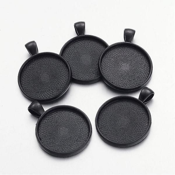 

PandaHall Electrophoresis Alloy Flat Round Pendant Cabochon Settings, Plain Edge Bezel Cups, Cadmium Free & Nickel Free & Lead Free, Black...