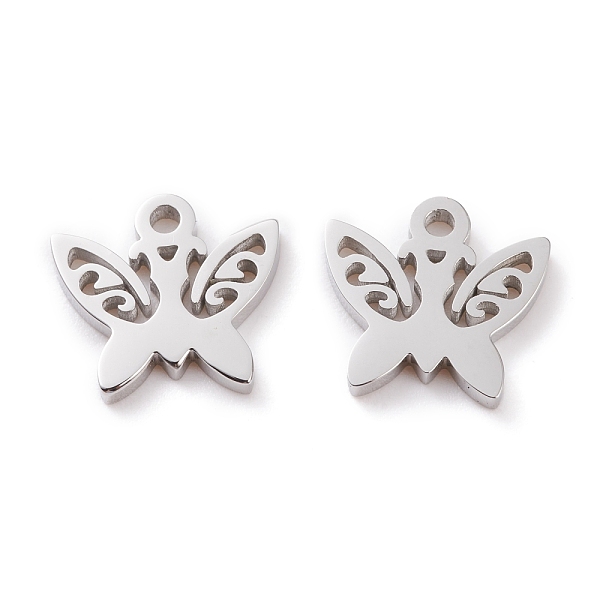 

PandaHall 304 Stainless Steel Charms, Laser Cut, Butterfly, Stainless Steel Color, 11x11.5x1.5mm, Hole: 1.2mm 304 Stainless Steel Butterfly