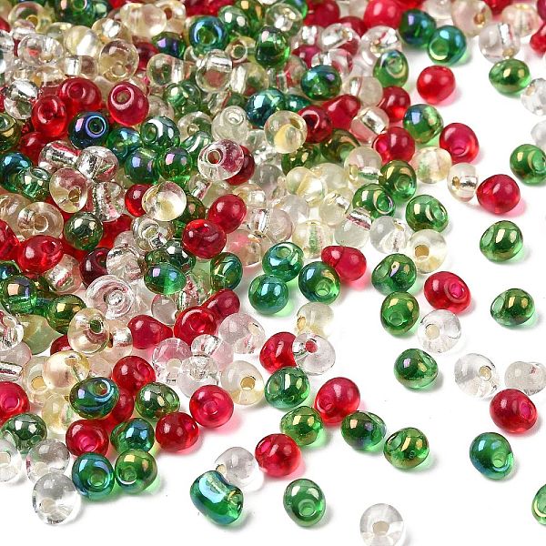 4色のクリスマス6/0つの透明なフリンジガラスシードビーズ