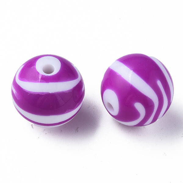 

PandaHall Opaque Striped Acrylic Beads, Round, Medium Orchid, 24mm, Hole: 4mm hole: 4mm, about 55pcs/500g. Acrylic Round