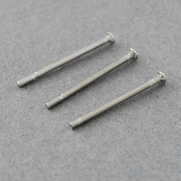 

PandaHall 304 Stainless Steel Flat Head Pins, Stainless Steel Color, 12x0.7mm, 21 Gauge, Head: 1.5mm 304 Stainless Steel