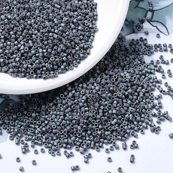 

PandaHall MIYUKI Delica Beads, Cylinder, Japanese Seed Beads, 11/0, (DB1063) Matte Metallic Blue Slate Gold Iris, 1.3x1.6mm, Hole: 0.8mm...