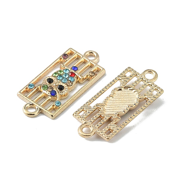 

PandaHall Alloy Rhinestone Connector Charms, Rectangle with Owl, Light Gold, Colorful, 26x11x2~2.5mm, Hole: 1.8mm Alloy+Rhinestone Rectangle..., Multicolor