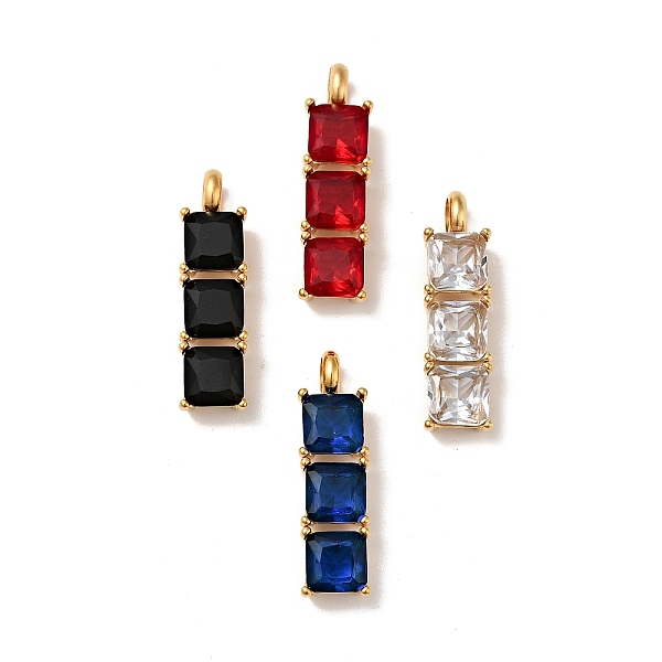 

PandaHall 316 Surgical Stainless Steel Micro Pave Cubic Zirconia Pendants, Golden, Rectangle, Mixed Color, 29x8x5.5mm, Hole: 4mm Stainless..., Multicolor