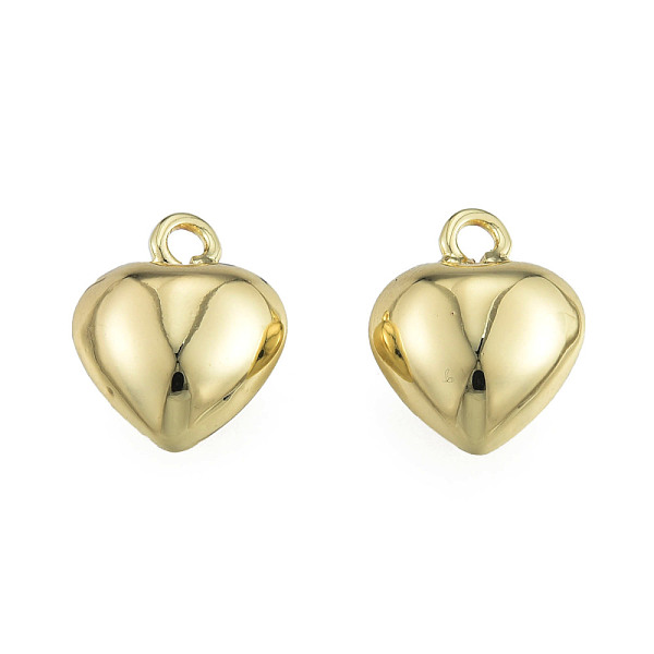 

PandaHall Brass Charms, Nickel Free, Heart, Real 14K Gold Plated, 15x12x7mm, Hole: 1.8mm Brass Heart