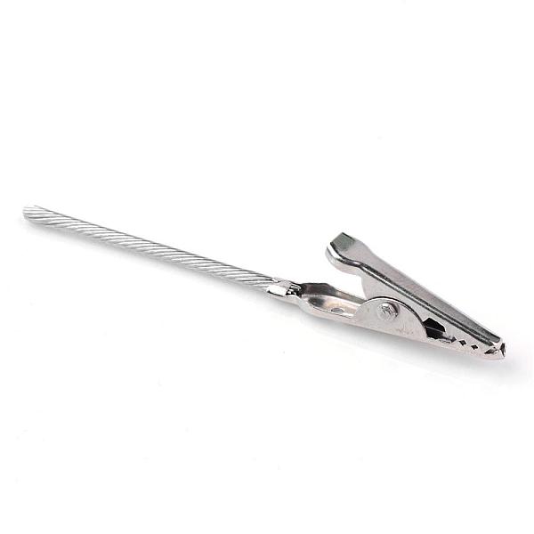 

PandaHall Iron Alligator Clips, with Steel Wires, Card Note Picture Memo Photo Clips, Platinum, 70mm, 35x5.5mm Iron